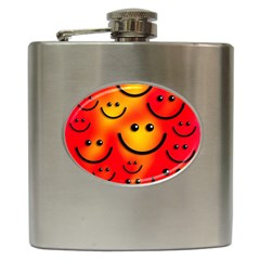 Smile Smiling Face Happy Cute Hip Flask (6 Oz) by Pakrebo