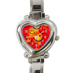 Smile Smiling Face Happy Cute Heart Italian Charm Watch