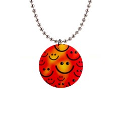 Smile Smiling Face Happy Cute 1  Button Necklace by Pakrebo