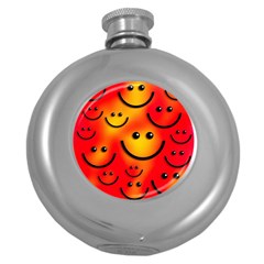 Smile Smiling Face Happy Cute Round Hip Flask (5 Oz) by Pakrebo