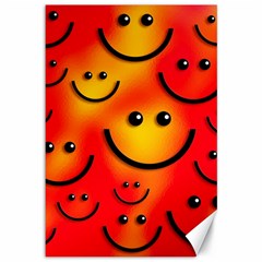 Smile Smiling Face Happy Cute Canvas 12  X 18  by Pakrebo