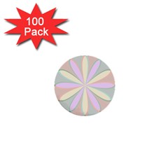 Flower Stained Glass Window Symmetry 1  Mini Buttons (100 Pack)  by Pakrebo