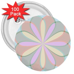 Flower Stained Glass Window Symmetry 3  Buttons (100 Pack)  by Pakrebo