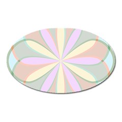 Flower Stained Glass Window Symmetry Oval Magnet by Pakrebo