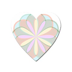 Flower Stained Glass Window Symmetry Heart Magnet by Pakrebo