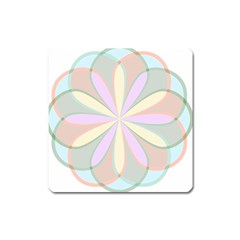 Flower Stained Glass Window Symmetry Square Magnet by Pakrebo