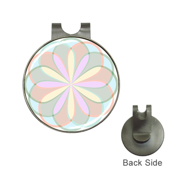 Flower Stained Glass Window Symmetry Hat Clips with Golf Markers