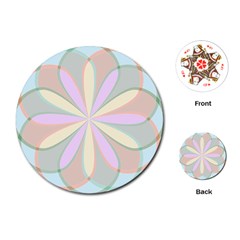 Flower Stained Glass Window Symmetry Playing Cards (round) by Pakrebo