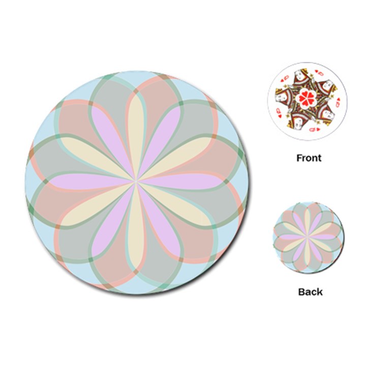 Flower Stained Glass Window Symmetry Playing Cards (Round)