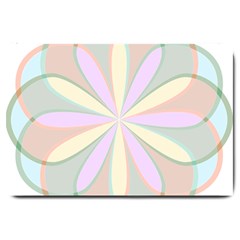 Flower Stained Glass Window Symmetry Large Doormat  by Pakrebo