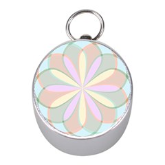 Flower Stained Glass Window Symmetry Mini Silver Compasses by Pakrebo