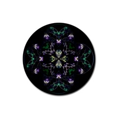 Fractal Fractal Art Texture Rubber Round Coaster (4 Pack)  by Pakrebo