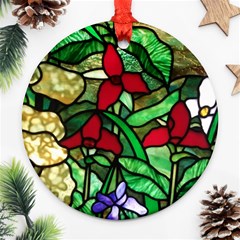 Stained Glass Art Window Church Ornament (round) by Pakrebo