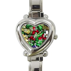 Stained Glass Art Window Church Heart Italian Charm Watch