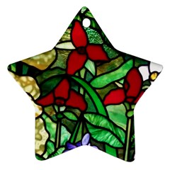 Stained Glass Art Window Church Star Ornament (two Sides) by Pakrebo