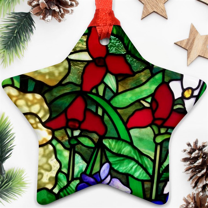 Stained Glass Art Window Church Star Ornament (Two Sides)