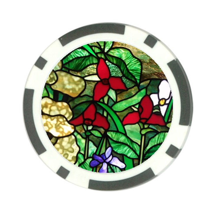 Stained Glass Art Window Church Poker Chip Card Guard