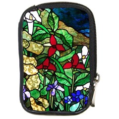 Stained Glass Art Window Church Compact Camera Leather Case by Pakrebo