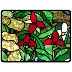 Stained Glass Art Window Church Fleece Blanket (large)  by Pakrebo