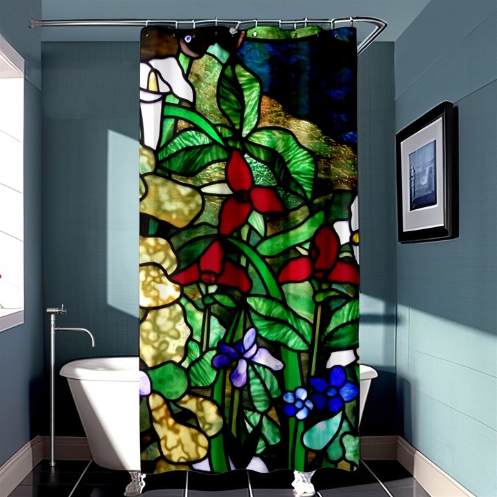 Stained Glass Art Window Church Shower Curtain 36  x 72  (Stall) 