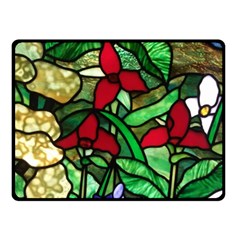 Stained Glass Art Window Church Double Sided Fleece Blanket (small)  by Pakrebo