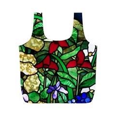 Stained Glass Art Window Church Full Print Recycle Bag (m) by Pakrebo