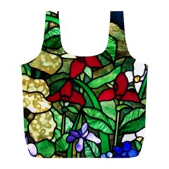 Stained Glass Art Window Church Full Print Recycle Bag (l) by Pakrebo