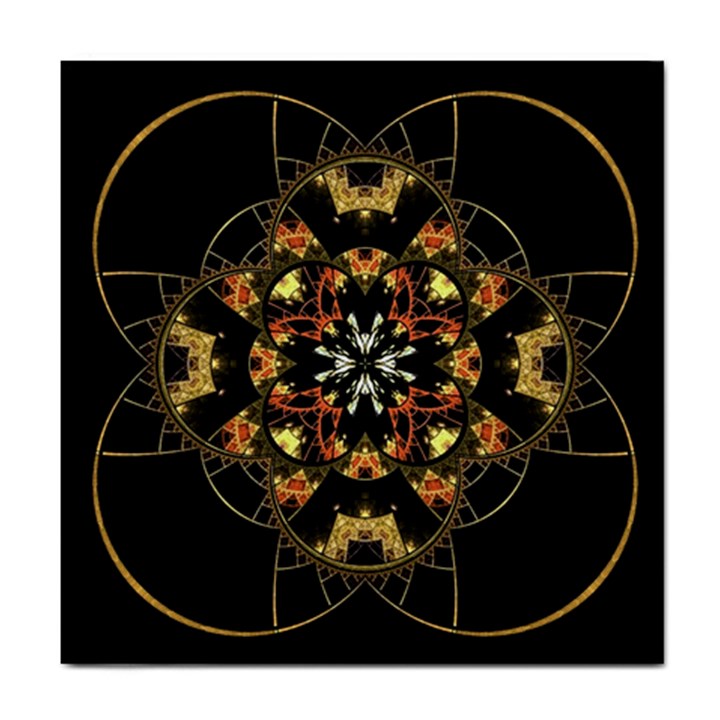 Fractal Stained Glass Ornate Tile Coasters