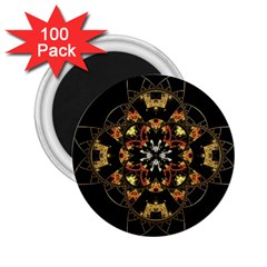 Fractal Stained Glass Ornate 2 25  Magnets (100 Pack)  by Pakrebo