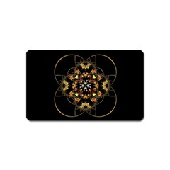 Fractal Stained Glass Ornate Magnet (name Card) by Pakrebo