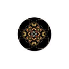 Fractal Stained Glass Ornate Golf Ball Marker (4 Pack) by Pakrebo