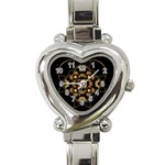 Fractal Stained Glass Ornate Heart Italian Charm Watch Front