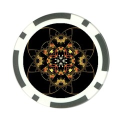 Fractal Stained Glass Ornate Poker Chip Card Guard (10 Pack) by Pakrebo