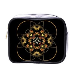 Fractal Stained Glass Ornate Mini Toiletries Bag (one Side) by Pakrebo