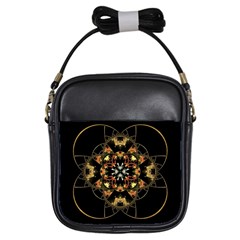 Fractal Stained Glass Ornate Girls Sling Bag by Pakrebo