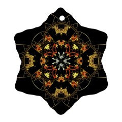 Fractal Stained Glass Ornate Snowflake Ornament (two Sides) by Pakrebo