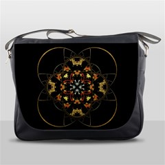 Fractal Stained Glass Ornate Messenger Bag by Pakrebo