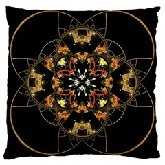 Fractal Stained Glass Ornate Large Cushion Case (one Side) by Pakrebo