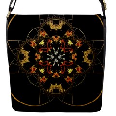 Fractal Stained Glass Ornate Flap Closure Messenger Bag (s) by Pakrebo