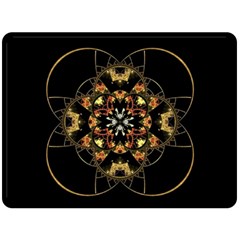 Fractal Stained Glass Ornate Double Sided Fleece Blanket (large)  by Pakrebo