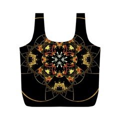 Fractal Stained Glass Ornate Full Print Recycle Bag (m) by Pakrebo