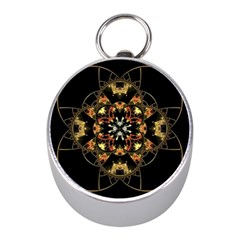 Fractal Stained Glass Ornate Mini Silver Compasses by Pakrebo