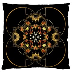 Fractal Stained Glass Ornate Standard Flano Cushion Case (one Side) by Pakrebo