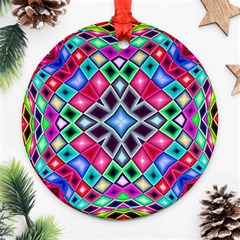 Kaleidoscope Pattern Sacred Geometry Ornament (round) by Pakrebo