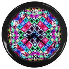 Kaleidoscope Pattern Sacred Geometry Wall Clock (black) by Pakrebo