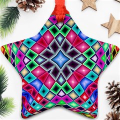 Kaleidoscope Pattern Sacred Geometry Star Ornament (two Sides) by Pakrebo