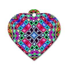 Kaleidoscope Pattern Sacred Geometry Dog Tag Heart (two Sides) by Pakrebo