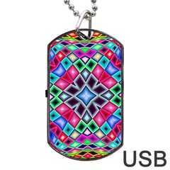 Kaleidoscope Pattern Sacred Geometry Dog Tag Usb Flash (two Sides) by Pakrebo