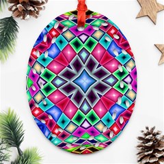 Kaleidoscope Pattern Sacred Geometry Oval Filigree Ornament (two Sides) by Pakrebo