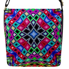 Kaleidoscope Pattern Sacred Geometry Flap Closure Messenger Bag (s) by Pakrebo